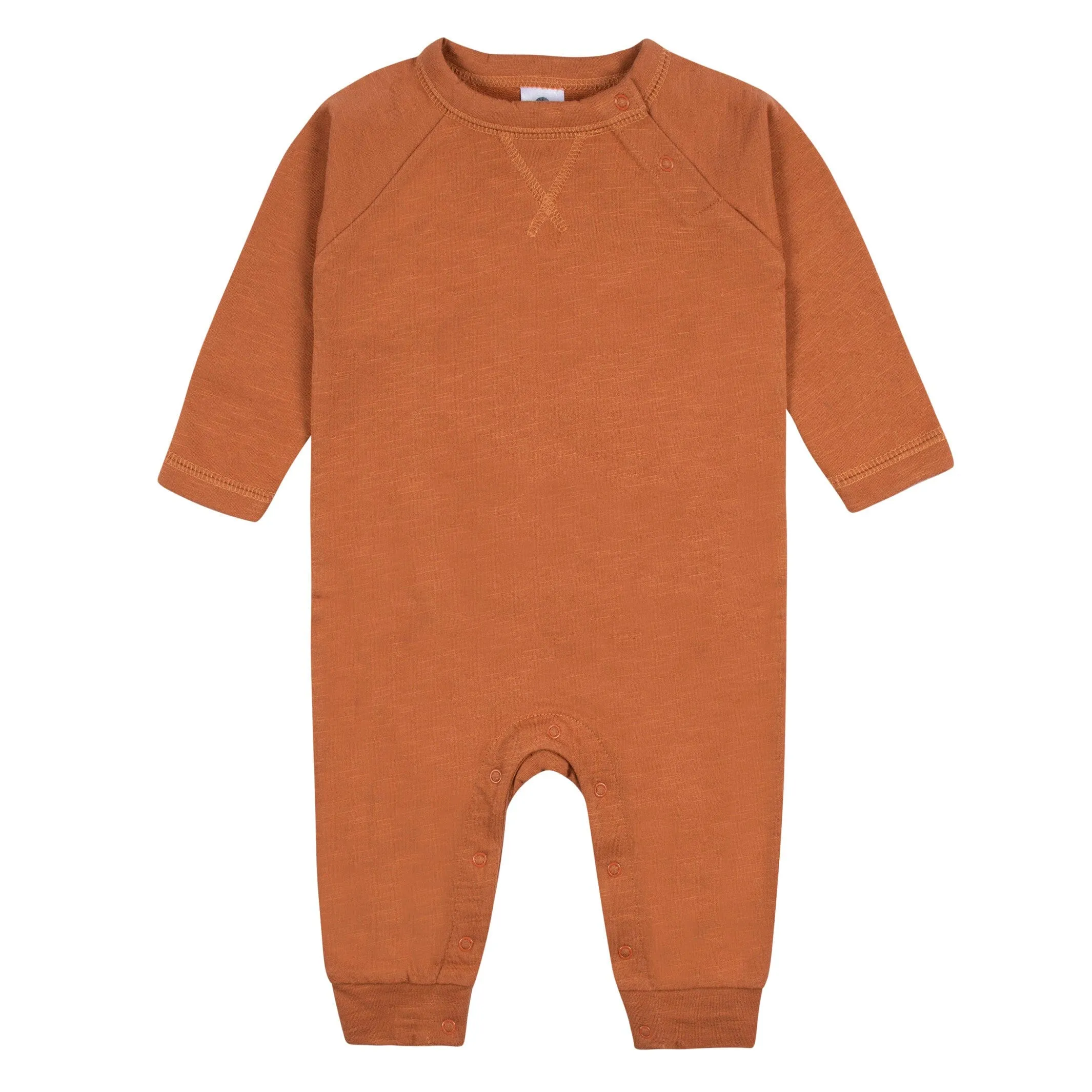 2-Pack Baby Boys Heather Gray & Rust Raglan Sleeve Romper