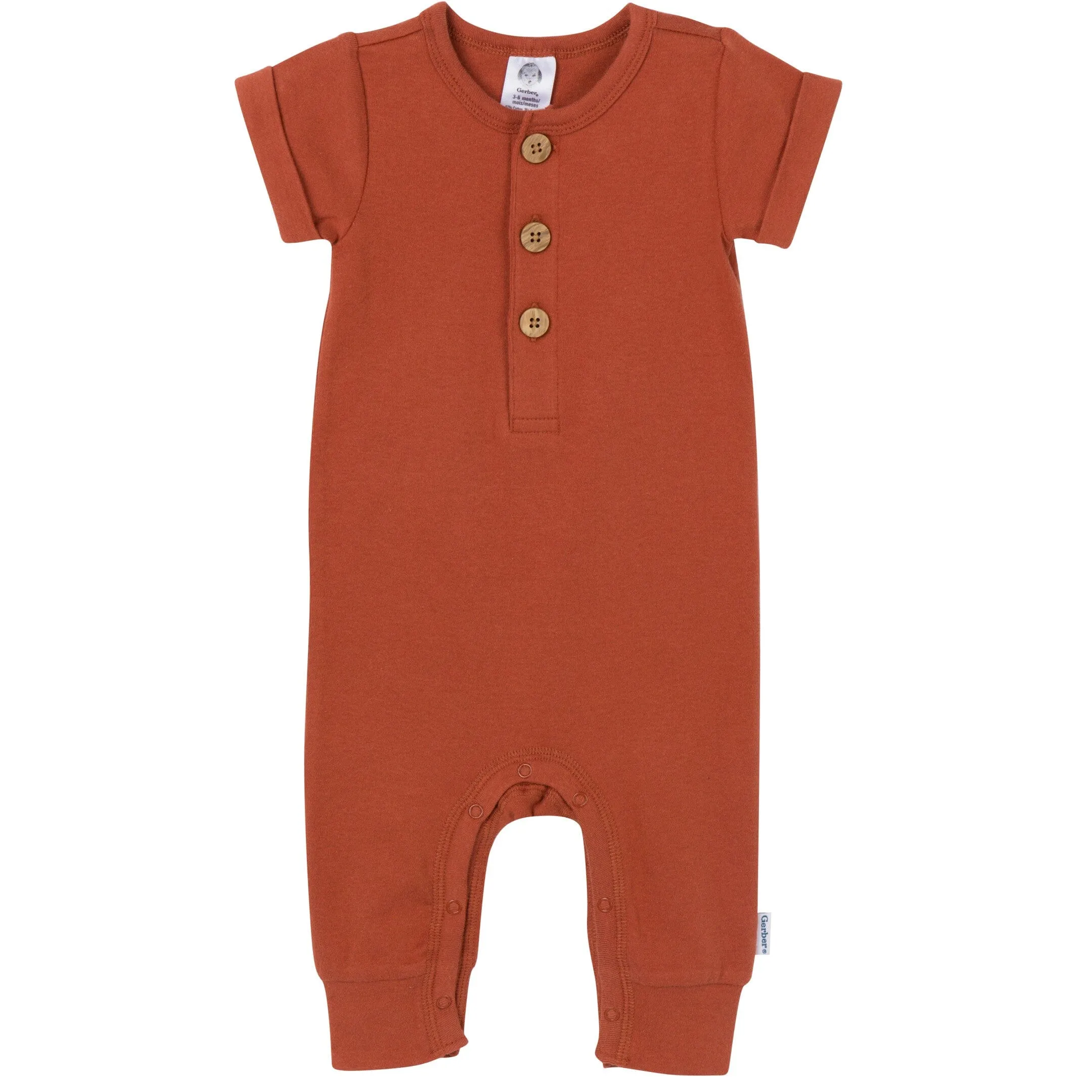 2-Pack Baby Boys Rust & Olive Rompers