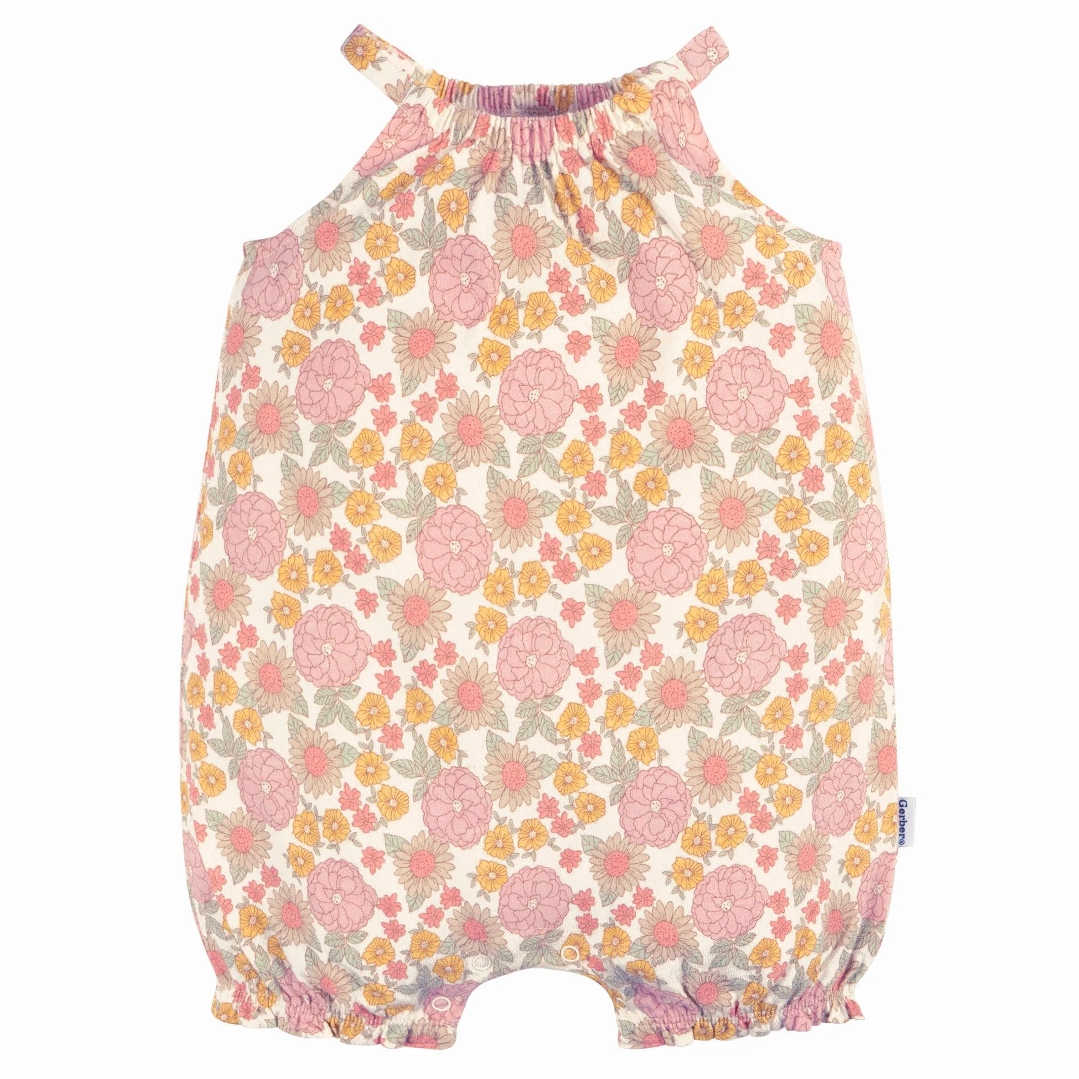 2-Pack Baby Girls Retro Floral Rompers