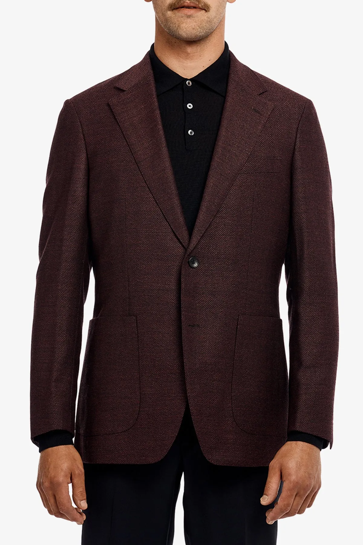 Archer - Maroon herringbone