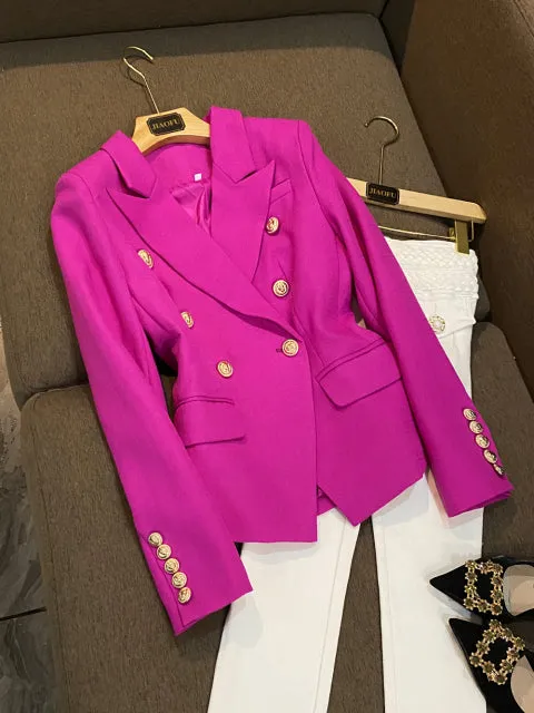 Ashoreshop 2022 All-Match Dusty Pink Green Blue Nude Black White Red Blazer Jacket