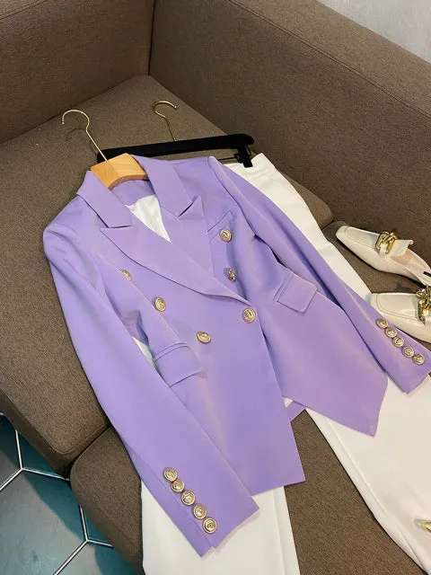 Ashoreshop 2022 All-Match Dusty Pink Green Blue Nude Black White Red Blazer Jacket