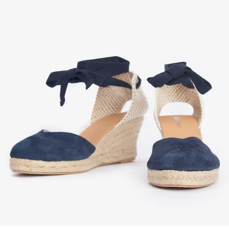 Barbour Juana Espadrille Ladies Wedges - Dark Navy