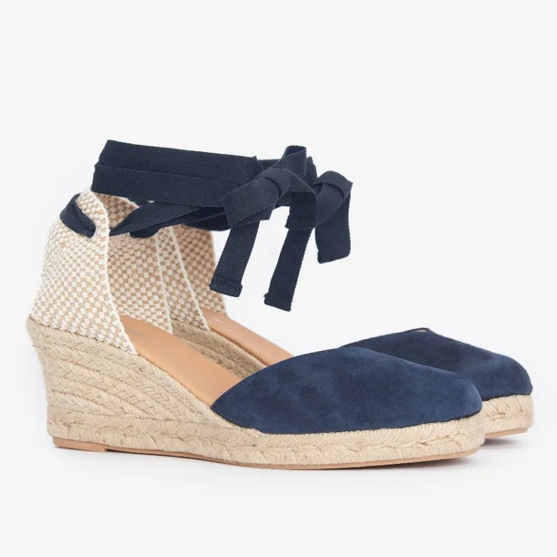 Barbour Juana Espadrille Ladies Wedges - Dark Navy