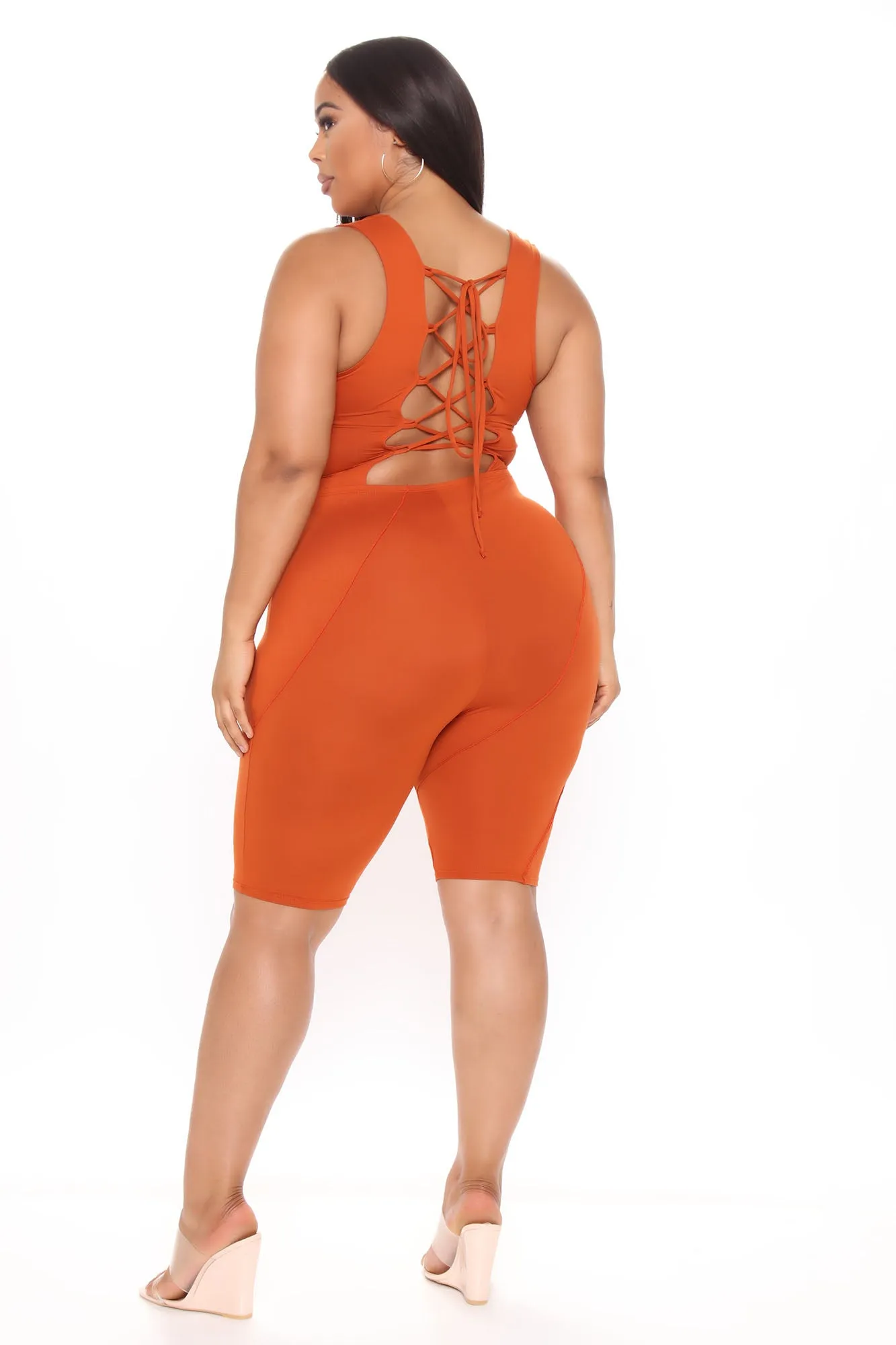 Blakely Biker Short Romper - Copper