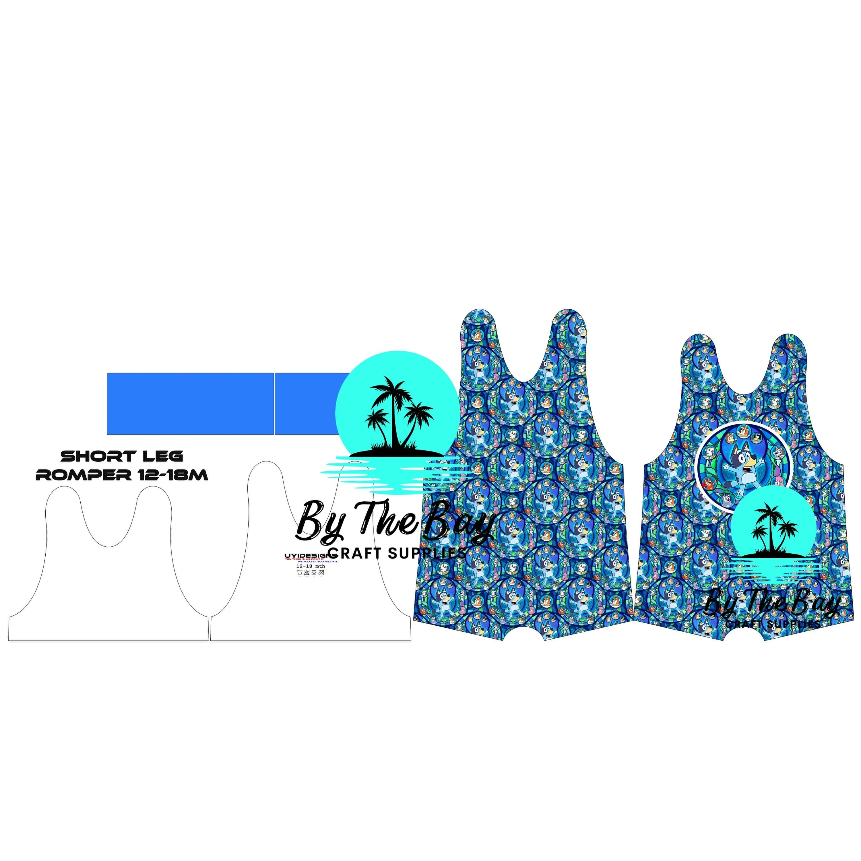 Blue Dog Short leg Romper FINISHED