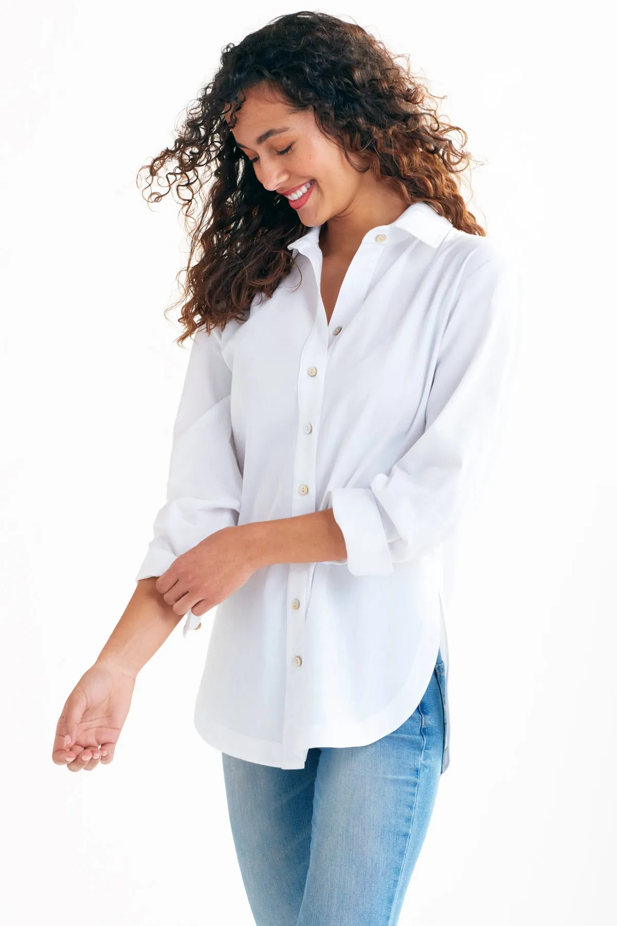 Boyfriend Shirt Rose Cotton Voile