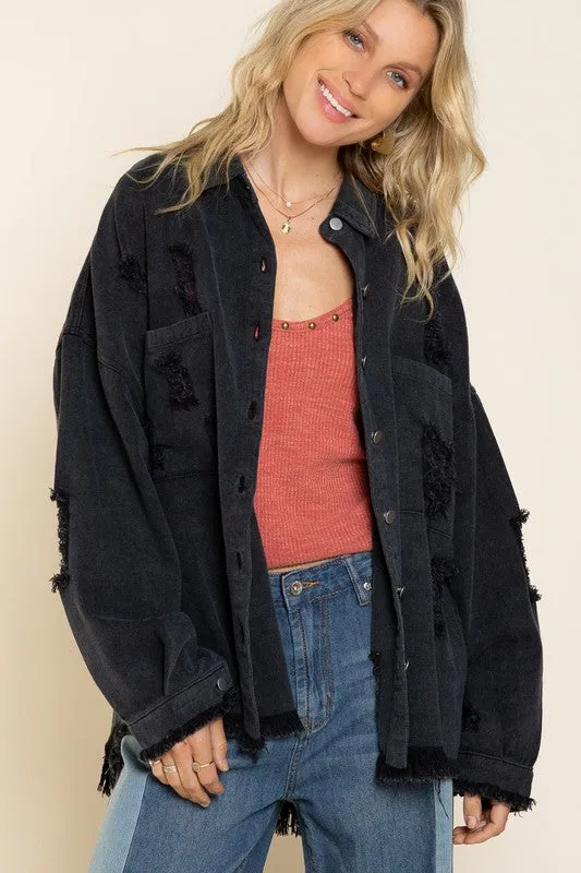 Bree Distressed Oversized Jacket