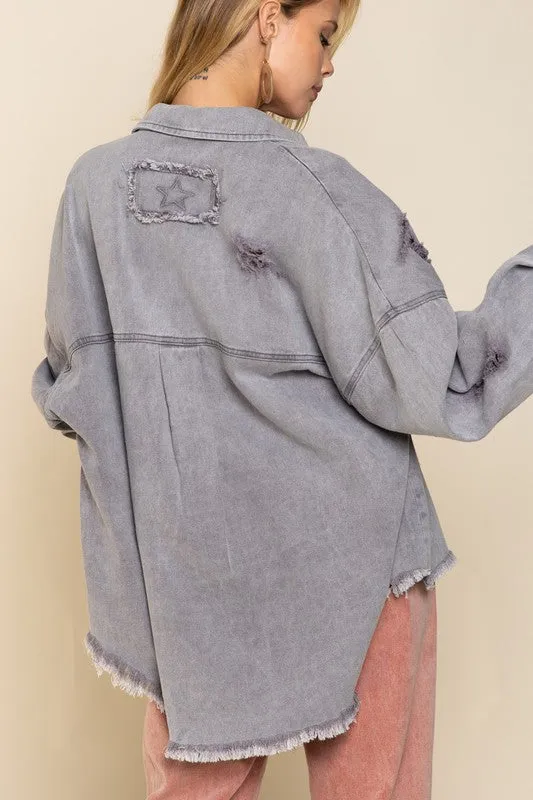 Bree Distressed Oversized Jacket