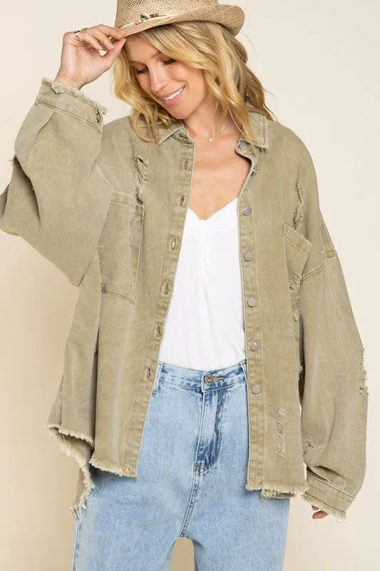 Bree Distressed Oversized Jacket