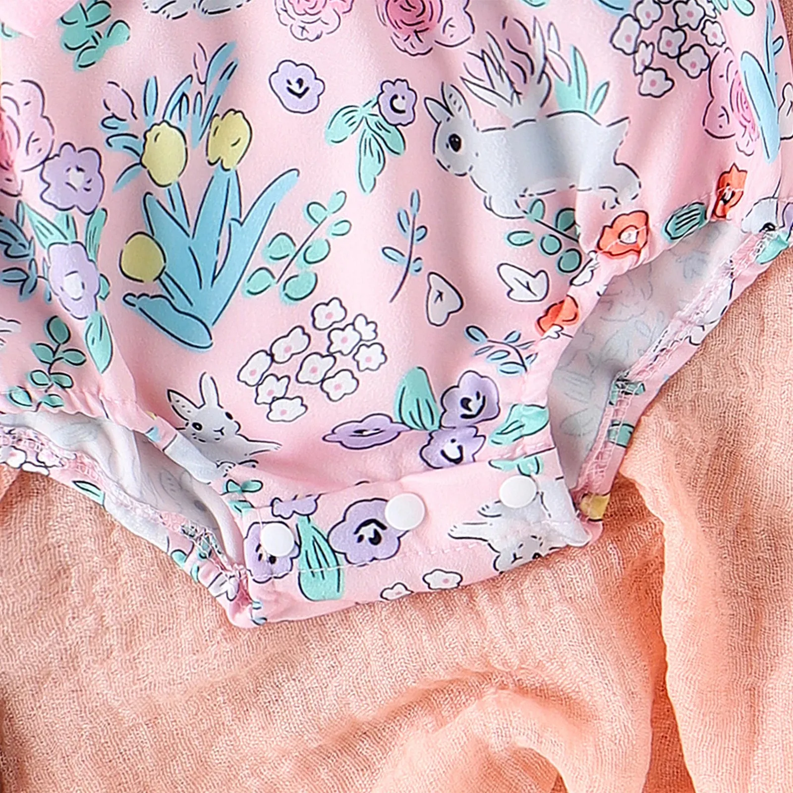 BUNNIES Floral Bowtie Romper with Headband