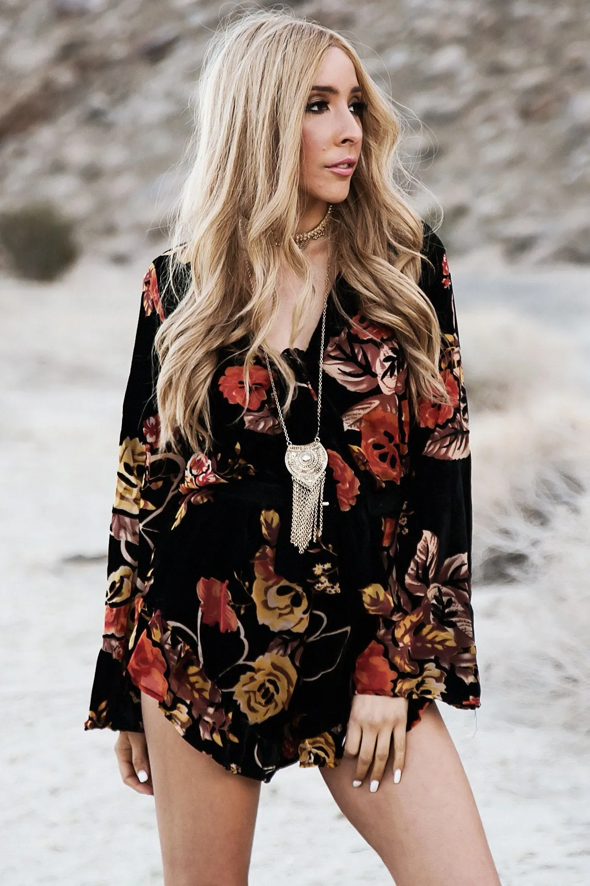 Burn Out My Heart Floral Print Romper