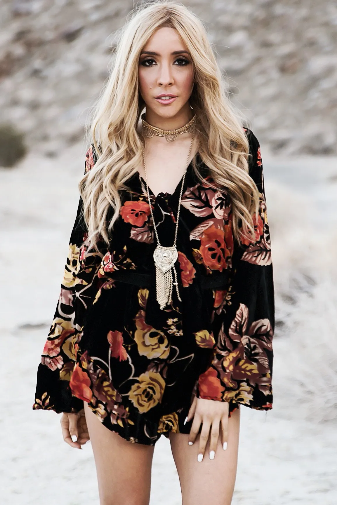 Burn Out My Heart Floral Print Romper