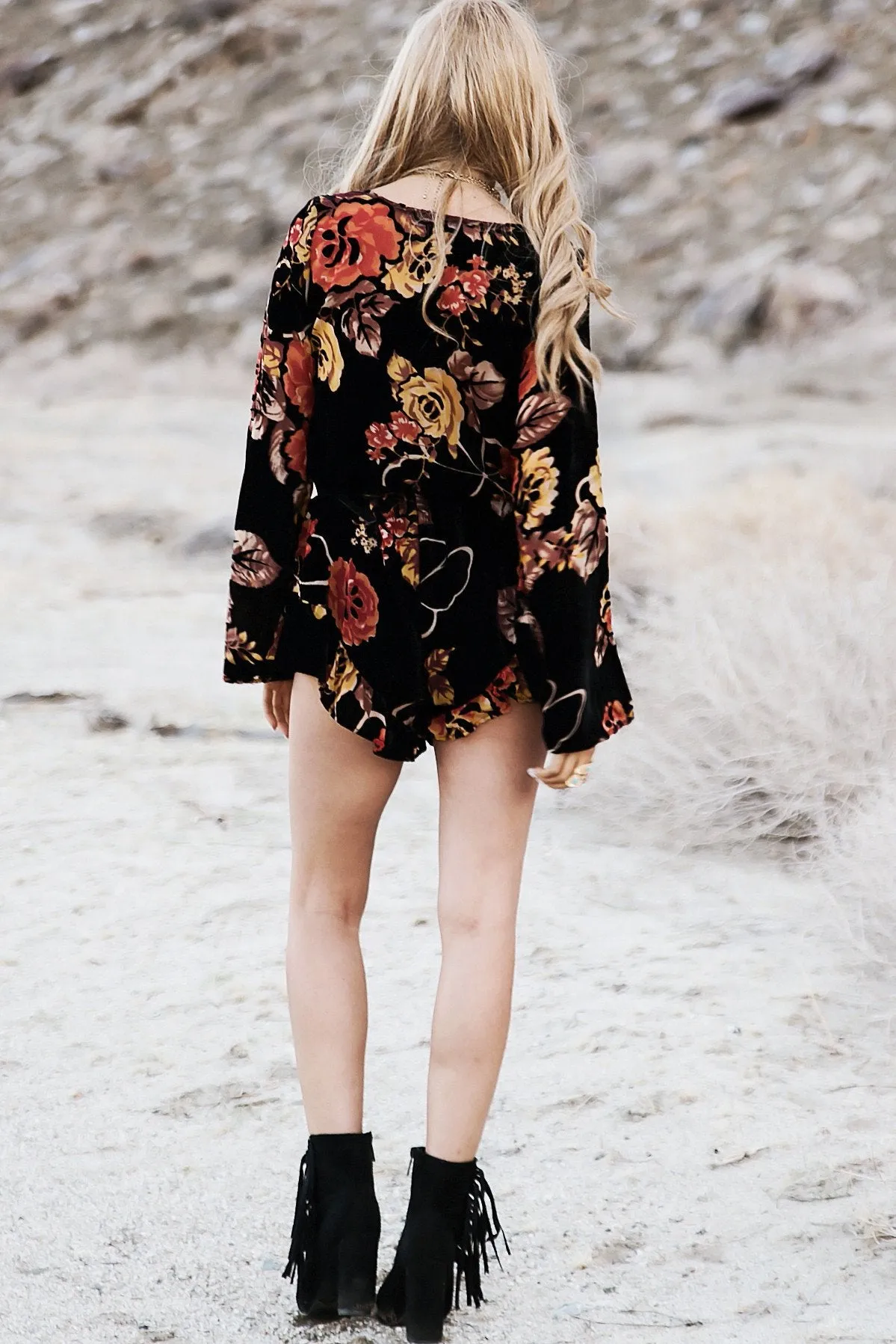 Burn Out My Heart Floral Print Romper