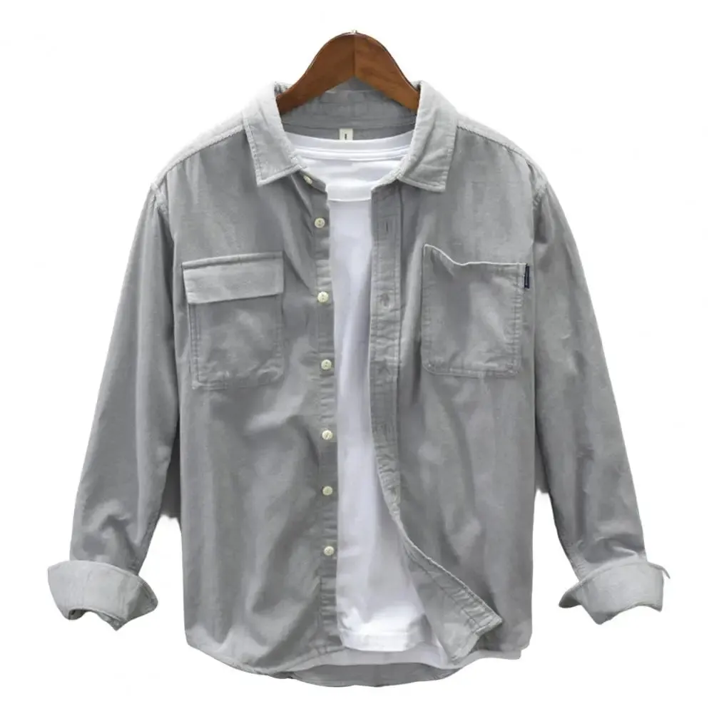 Corduroy cargo spring shirt