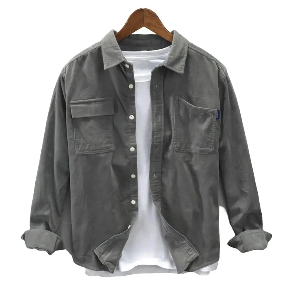 Corduroy cargo spring shirt