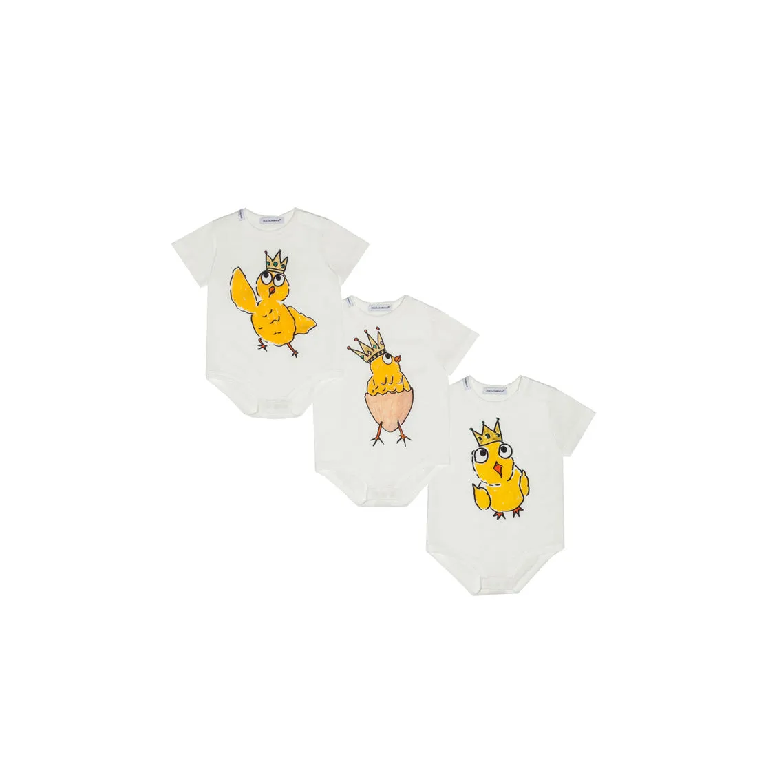 Dolce & Gabbana Baby Three White Rompers