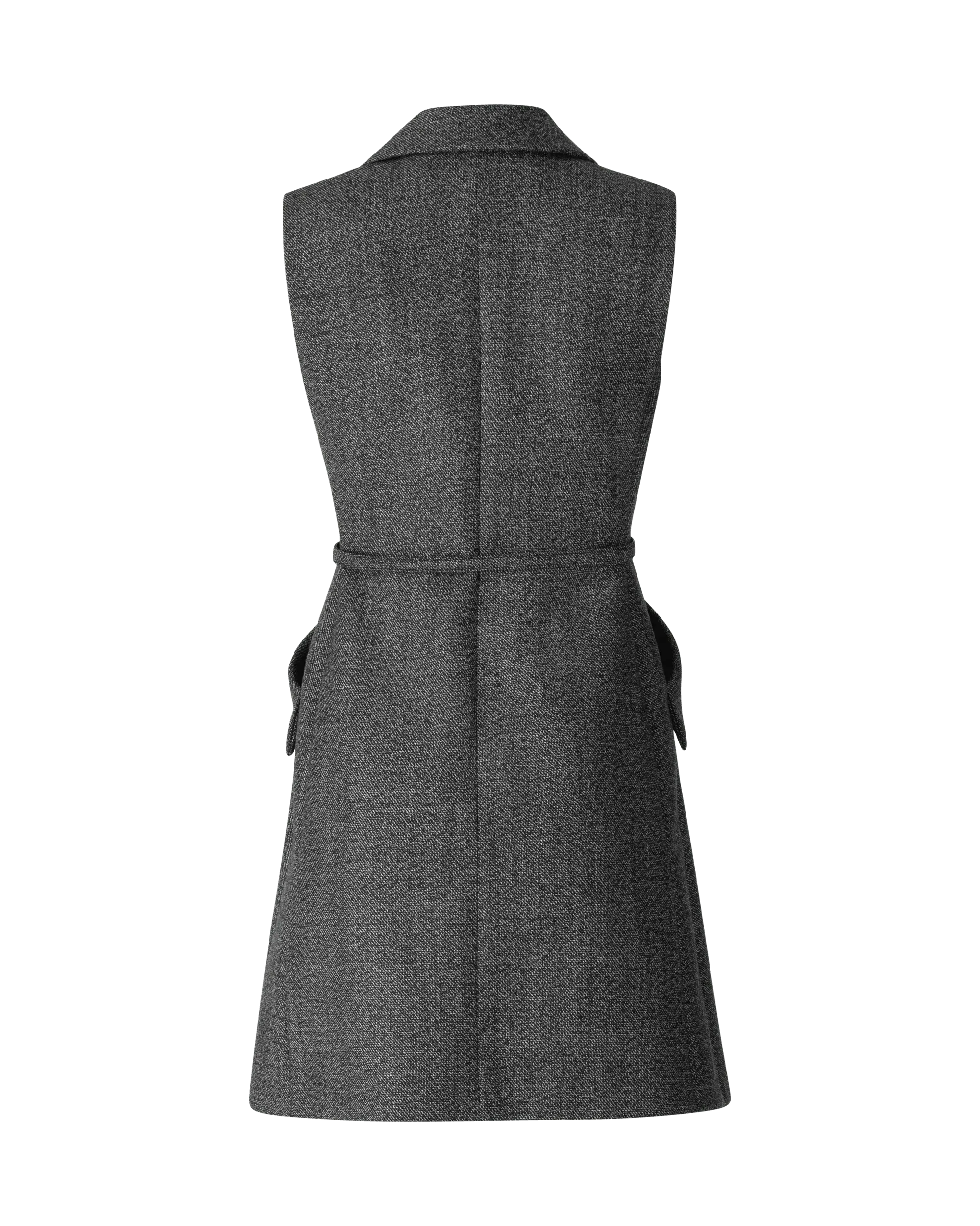 Double-Breasted Belted Vest Dress