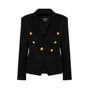 Double Breasted Jersey Blazer in Black