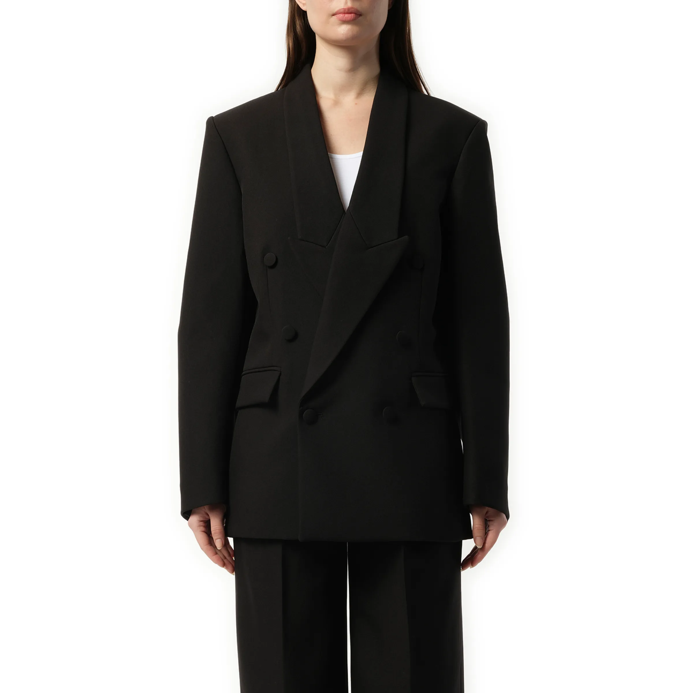 Double Breasted Tailored Jacket in Black