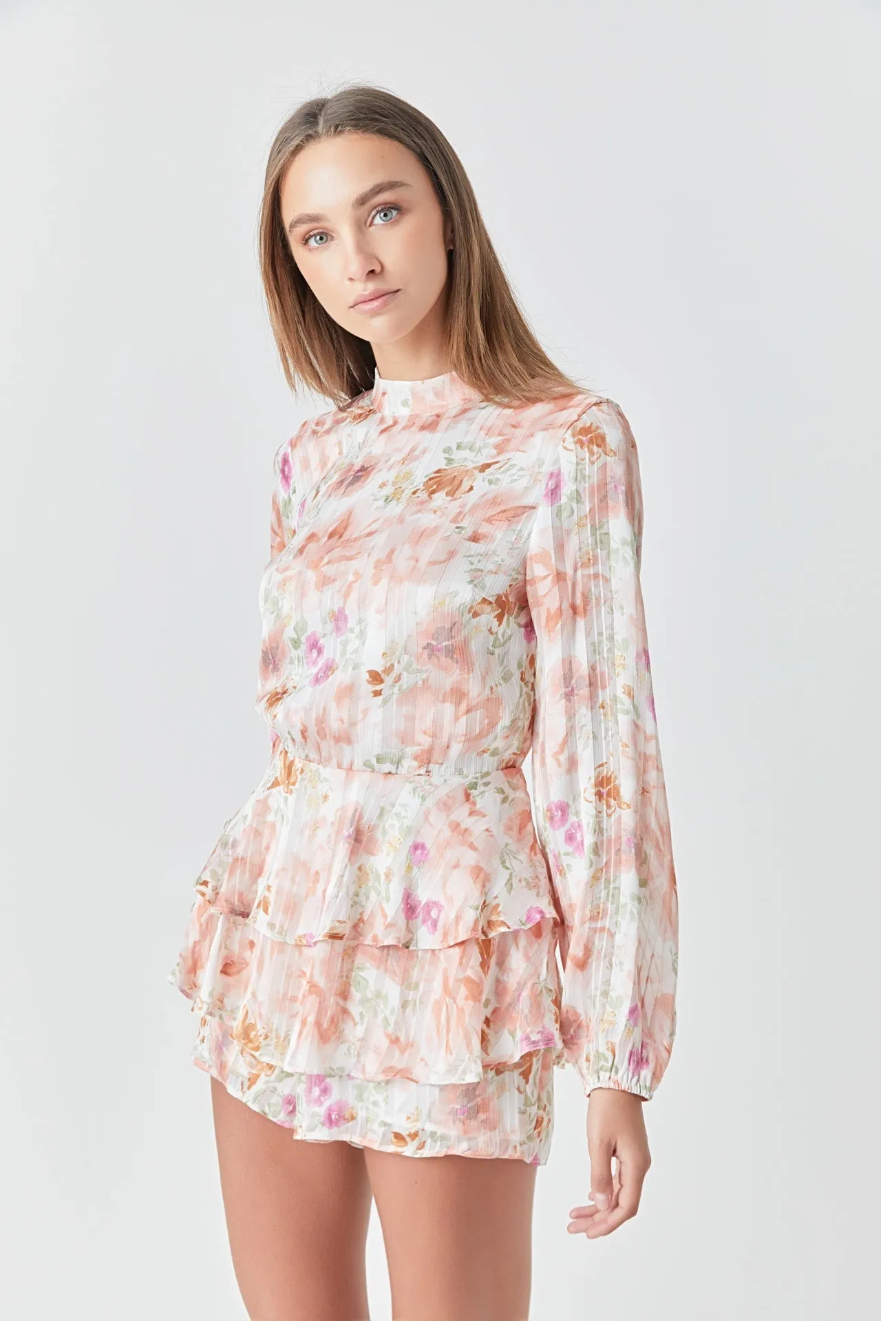 Endless Rose - Long Sleeve Floral Romper