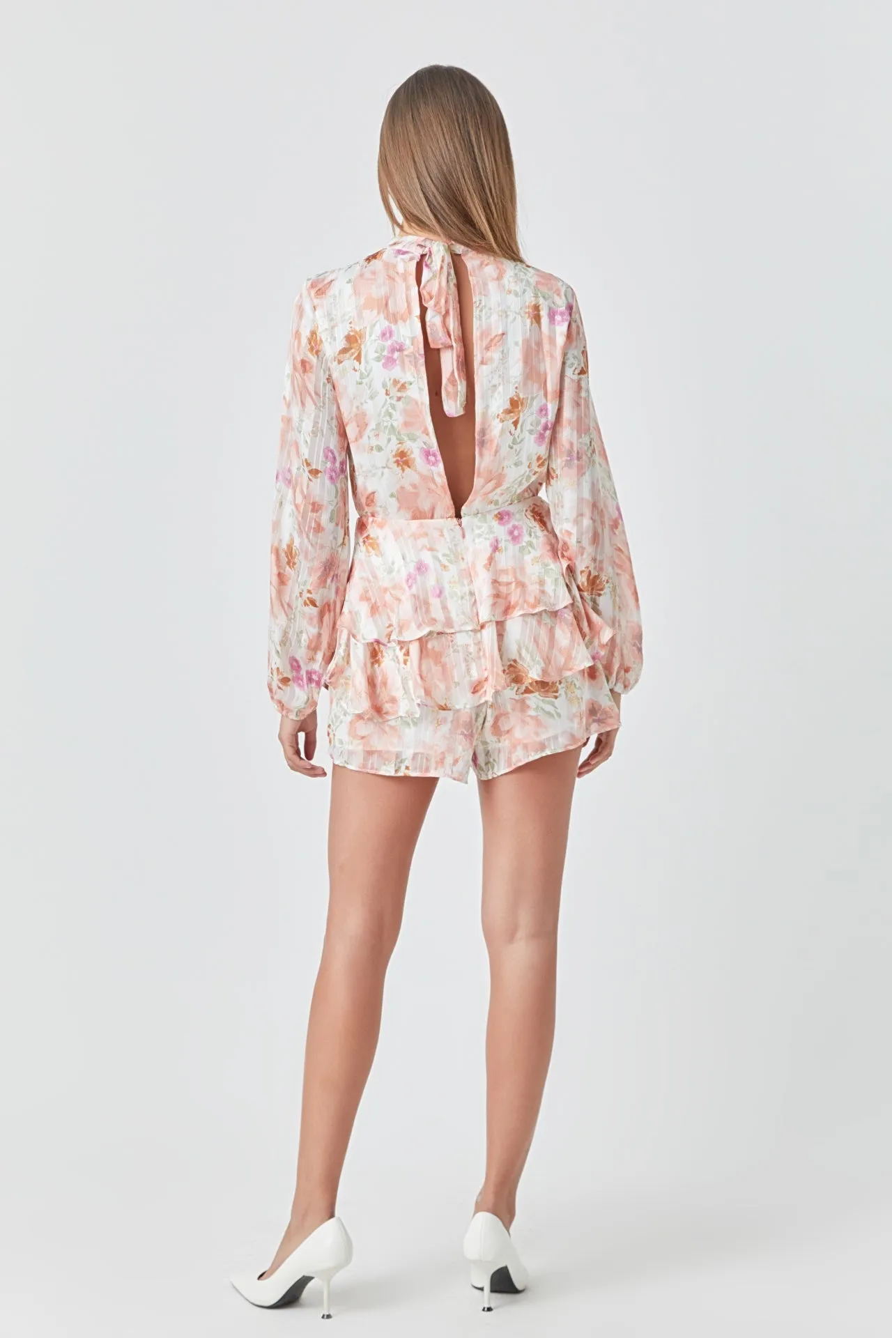 Endless Rose - Long Sleeve Floral Romper