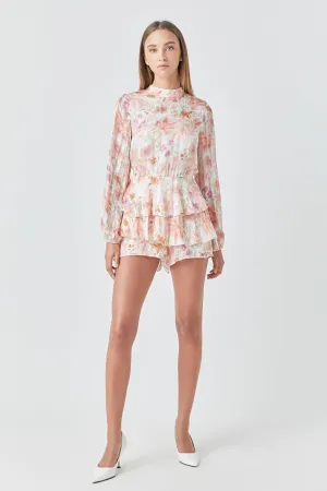 Endless Rose - Long Sleeve Floral Romper