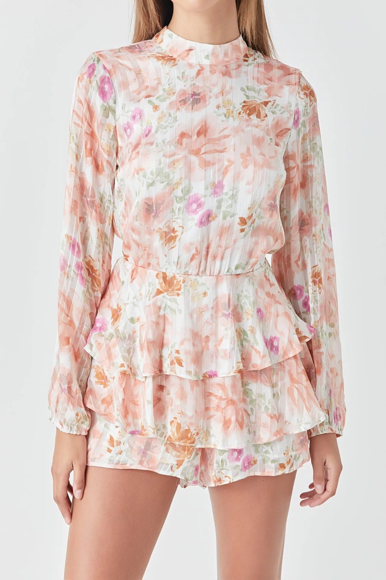 Endless Rose - Long Sleeve Floral Romper