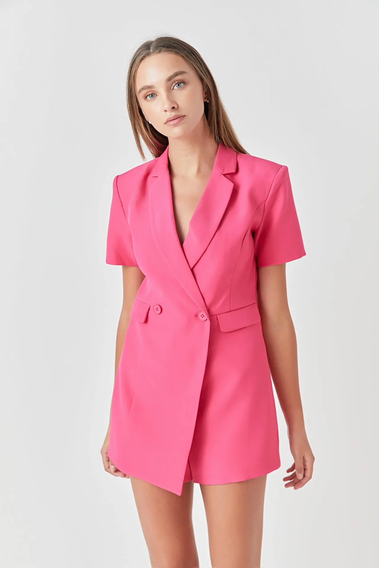 Endless Rose - Short Sleeve Blazer Romper