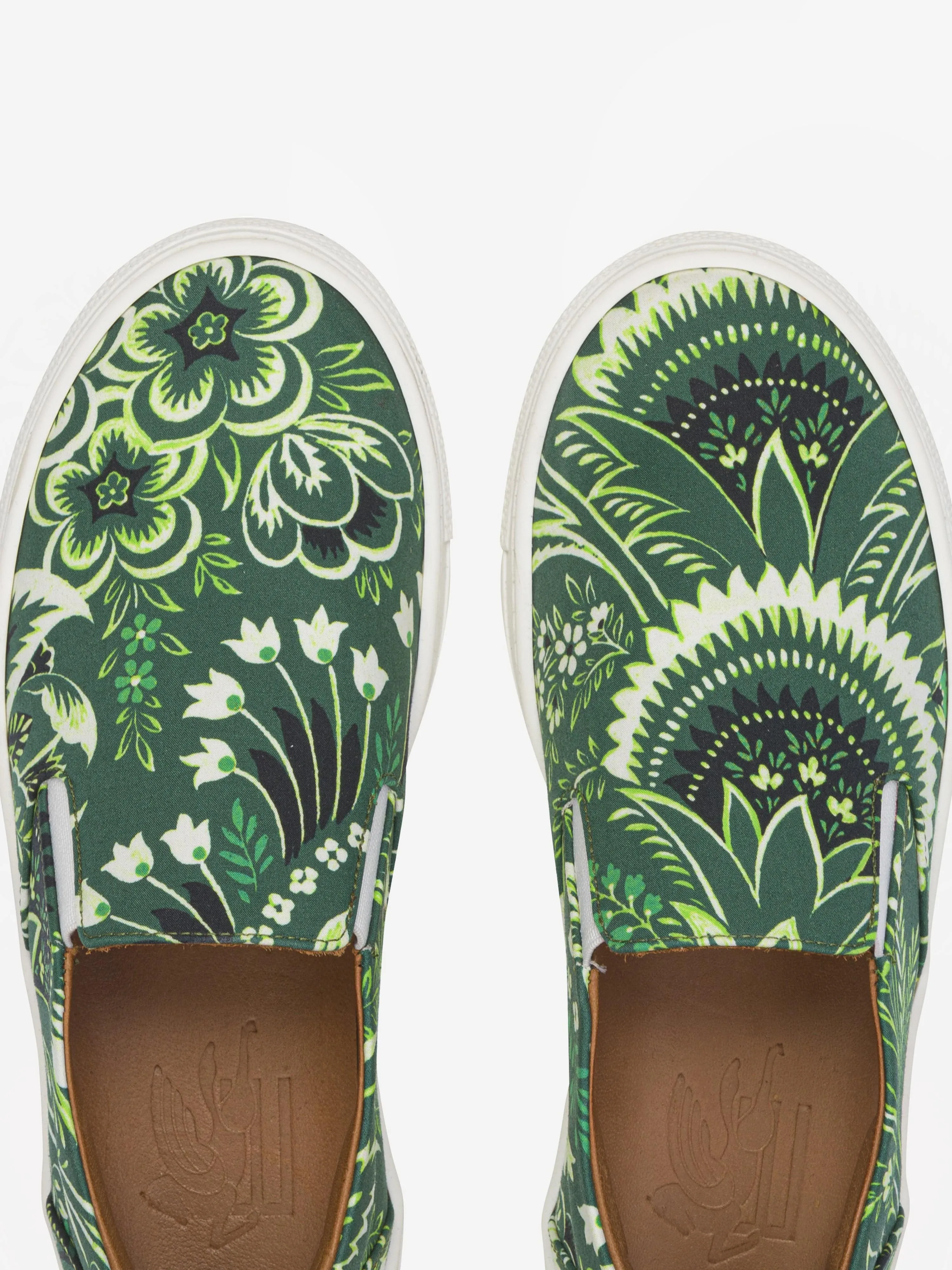 Etro Boys Floral Paisley Trainers in Green