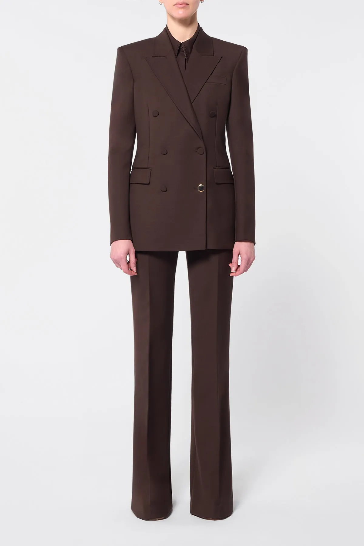 Gavin Blazer in Chocolate Sportswear Wool