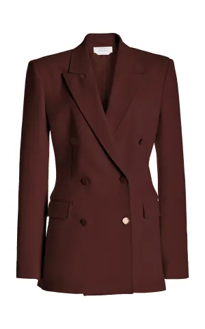 Gavin Blazer in Deep Bordeaux Virgin Wool Crepe