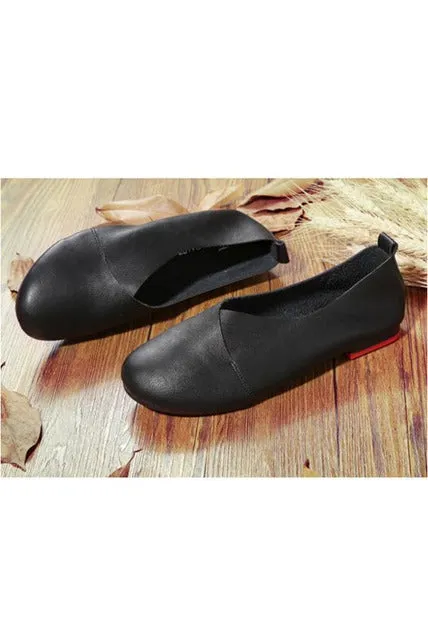 Genuine Leather Flat Shoes