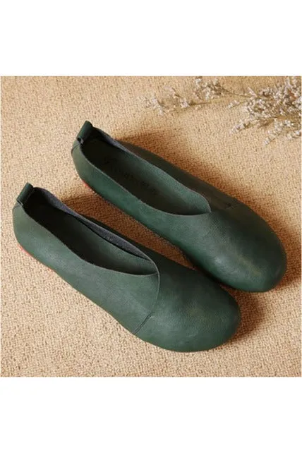 Genuine Leather Flat Shoes