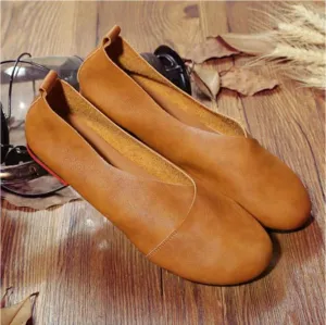 Genuine Leather Flat Shoes