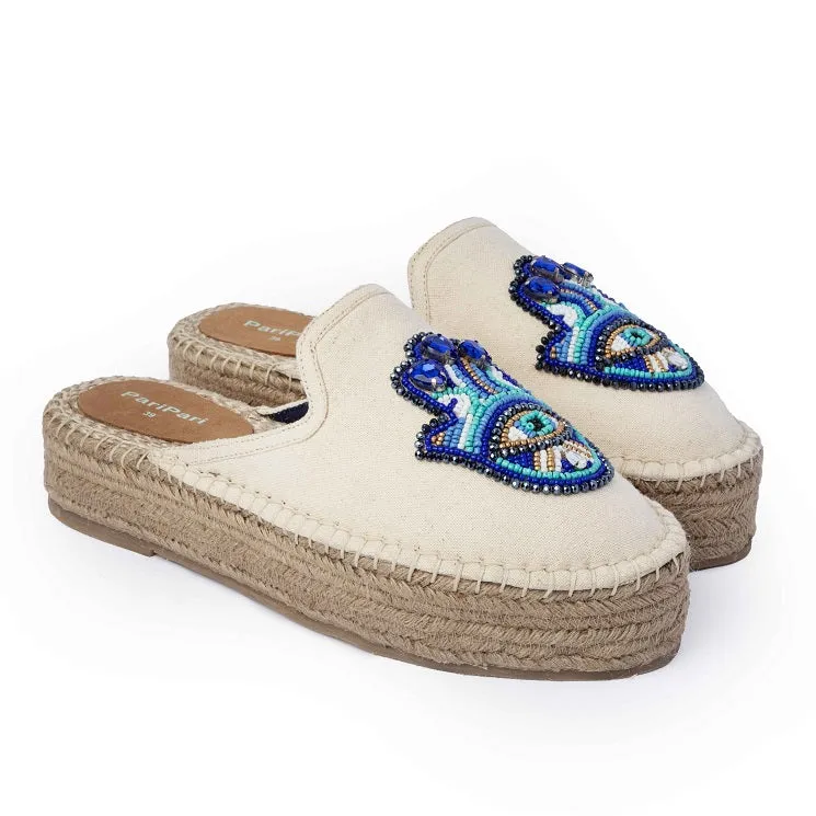 Hamsa Off white Espadrilles Platforms