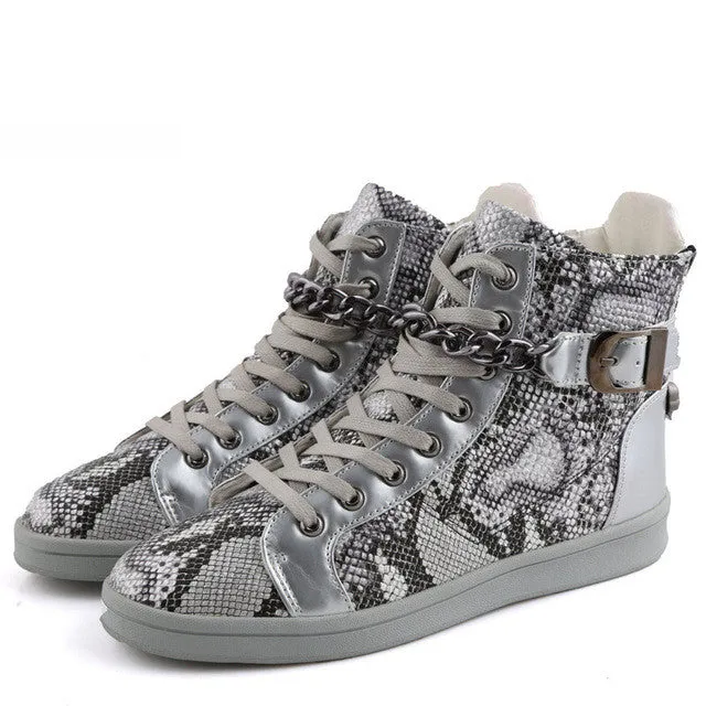 High Top Men's Shoes Luxury Zipper