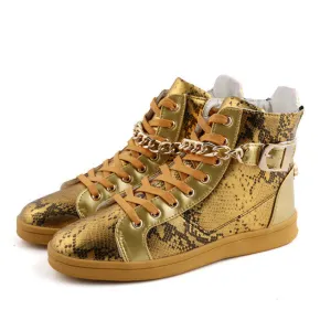 High Top Men's Shoes Luxury Zipper