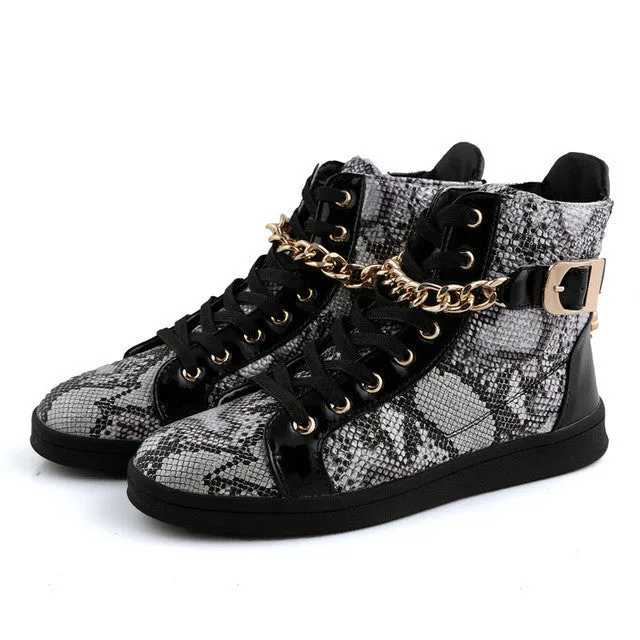 High Top Men's Shoes Luxury Zipper