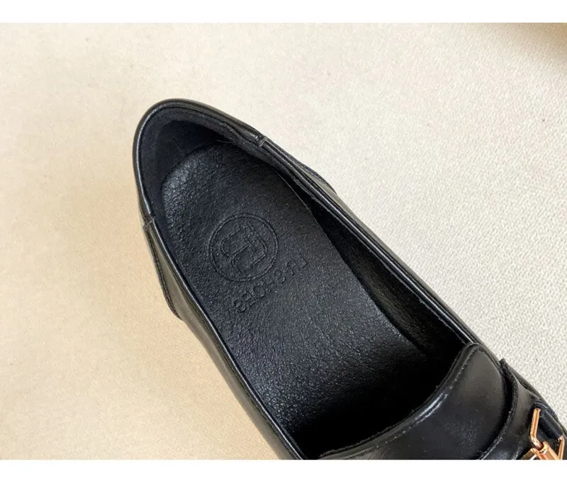 Hnzxzm Spring Autumn Shoes Women Flats Elegant Ladies Brand Shoes Soft Leather Loafers Fashion Woman Footwear Slip-on A3155