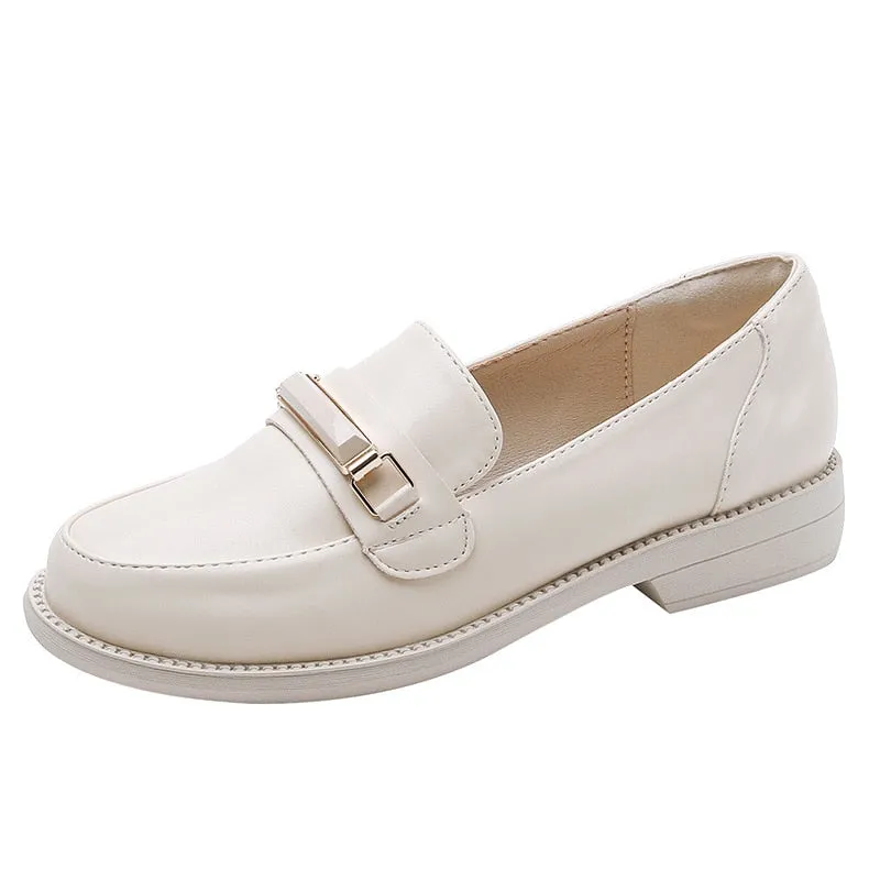 Hnzxzm Spring Autumn Shoes Women Flats Elegant Ladies Brand Shoes Soft Leather Loafers Fashion Woman Footwear Slip-on A3155