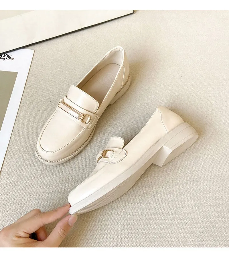 Hnzxzm Spring Autumn Shoes Women Flats Elegant Ladies Brand Shoes Soft Leather Loafers Fashion Woman Footwear Slip-on A3155