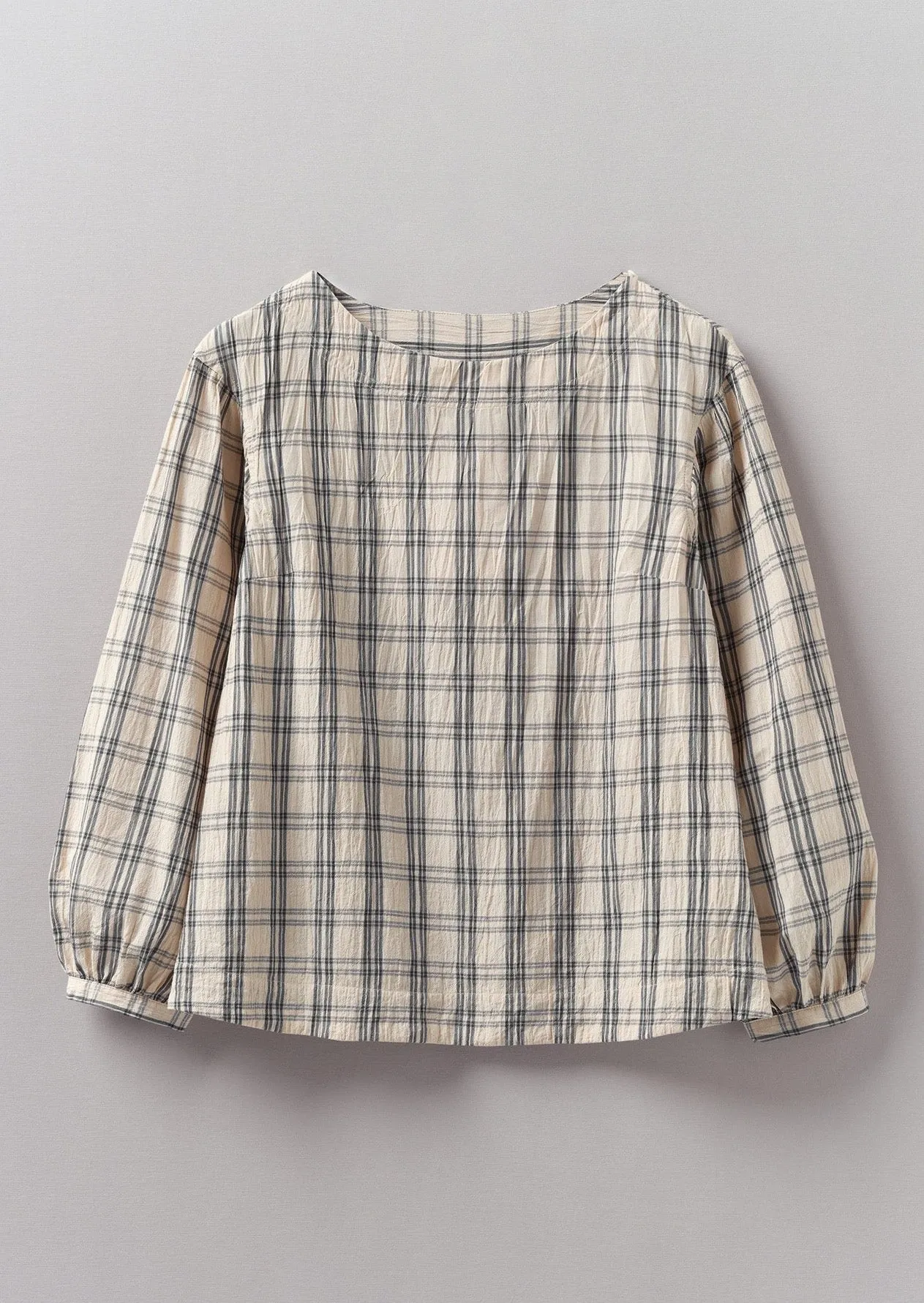 Iku Check Cotton Smock, Sand