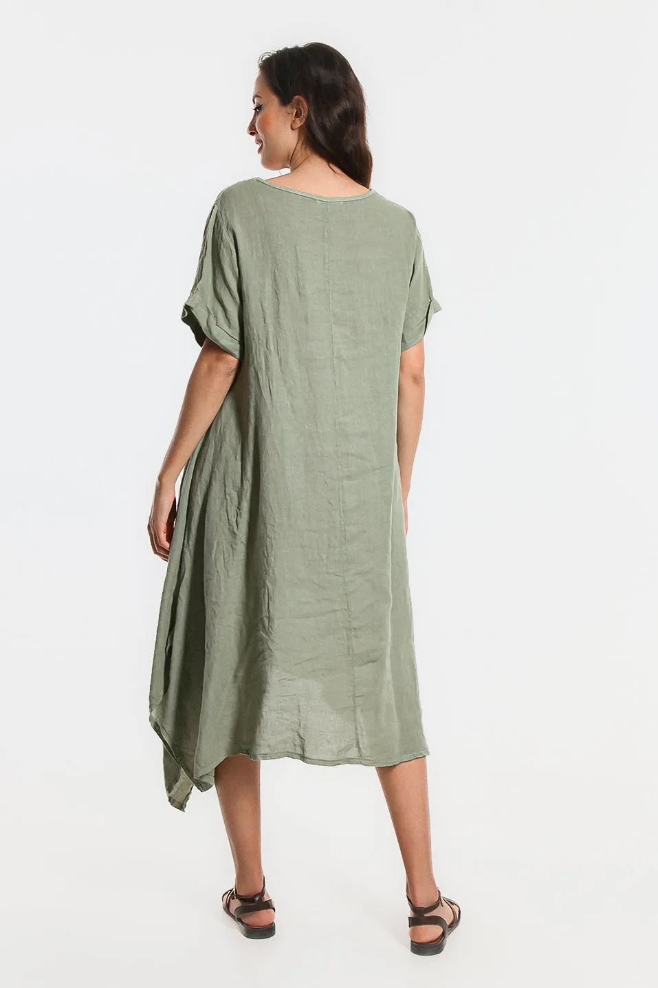 Jayde Drawstring Linen Dress (DSS116)