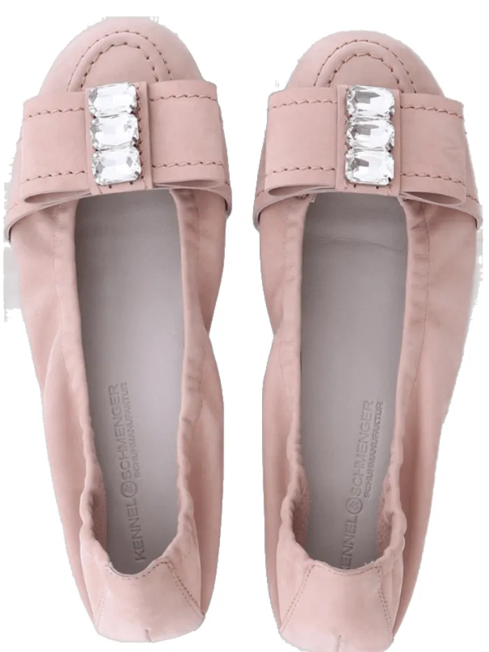 Kennel & Schmenger ROSA Flats In Nude With Jewelled Bow 31-10220-359