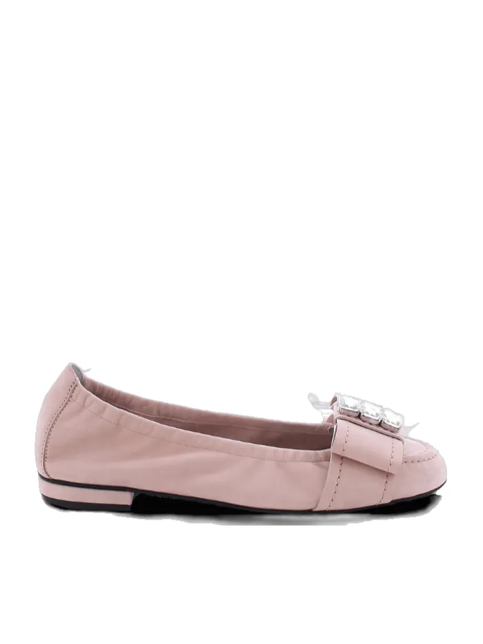 Kennel & Schmenger ROSA Flats In Nude With Jewelled Bow 31-10220-359