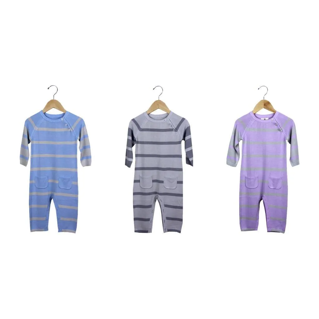 Knit Bamboo Stripe Rompers