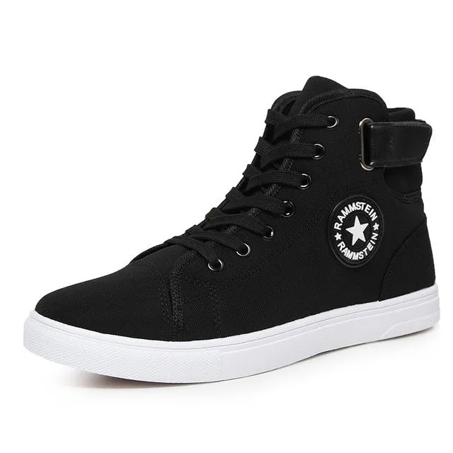 Men's Vulcanized Shoes Lace-up High Style Solid Colors