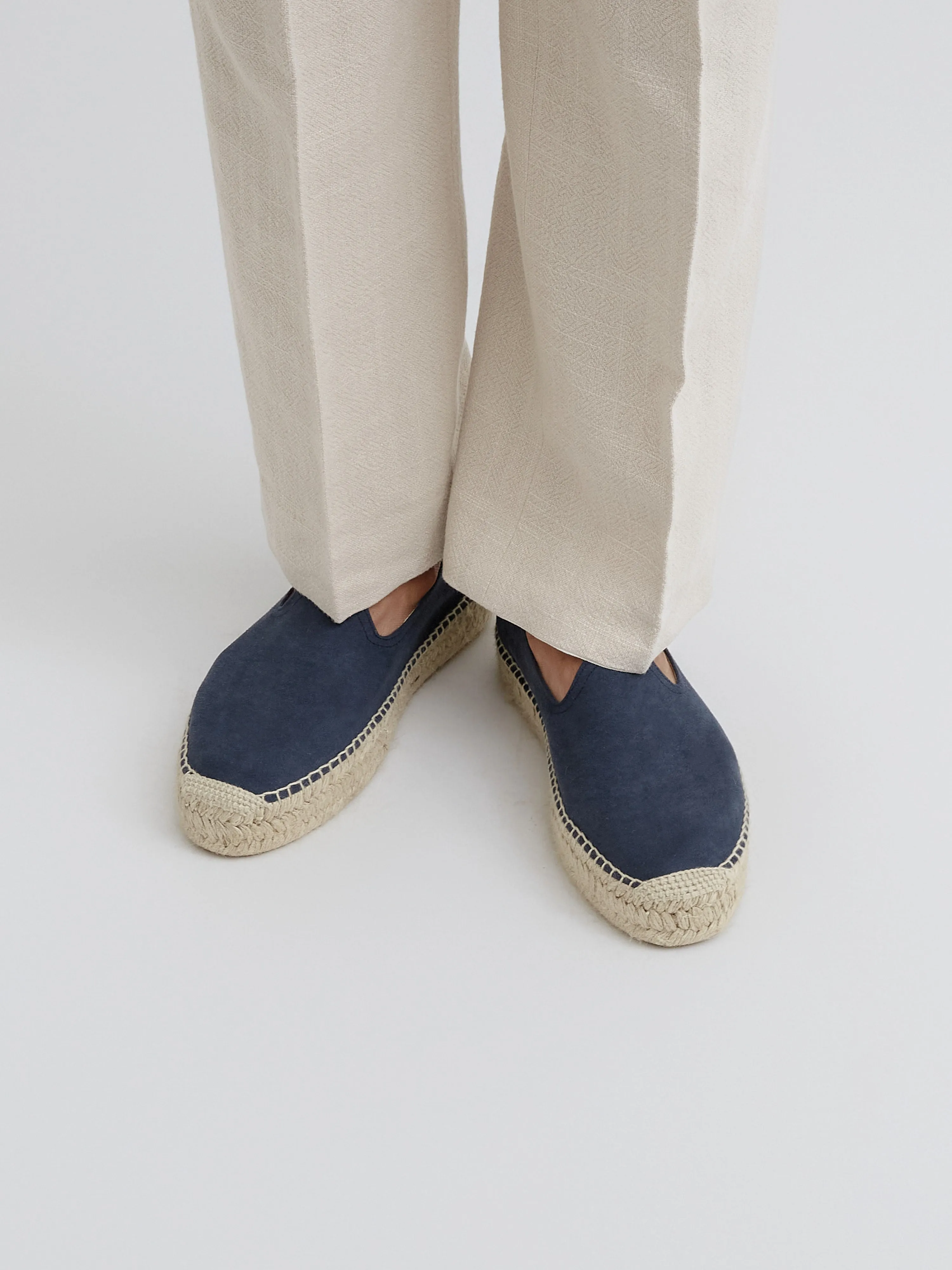 Navy Suede Espadrilles