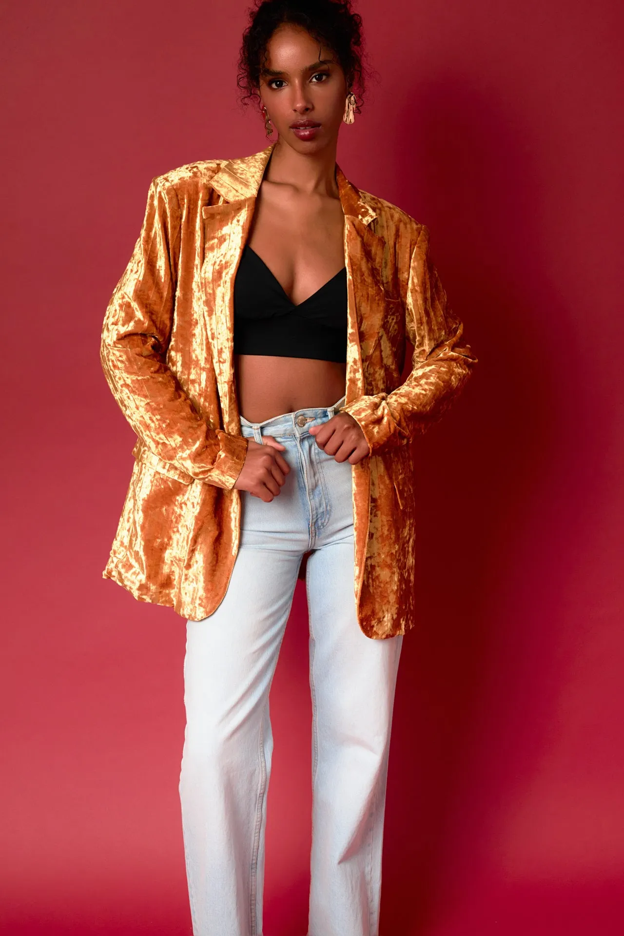 Oversized Velvet Blazer